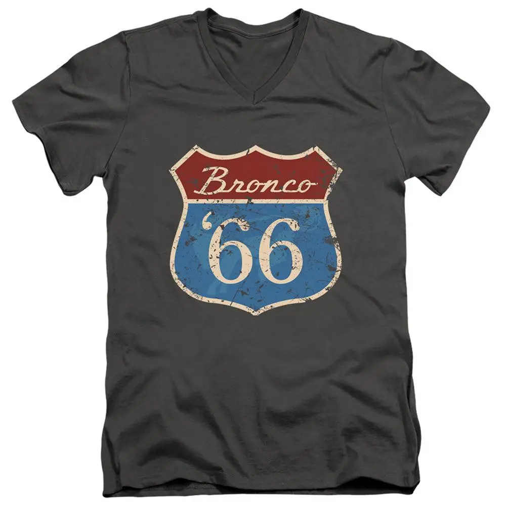 Ford Bronco Route 66 Bronco Short-Sleeve V-Neck T-Shirt 1