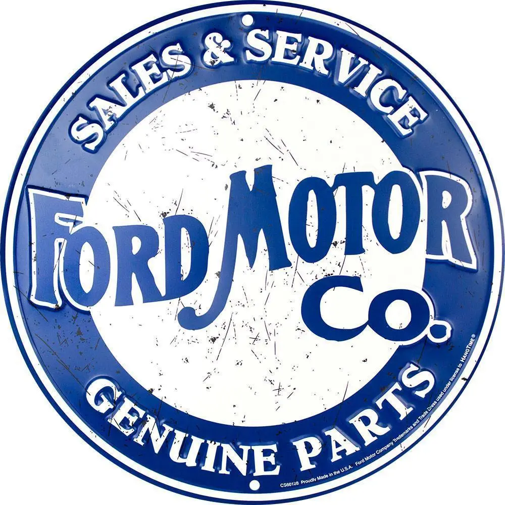 Ford Motor Co. Sales & Service Metal Sign 1