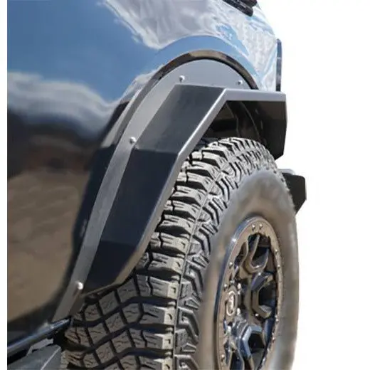 Heavy Duty Sheet Metal Plate Front Fender Flares - Textured Black 1