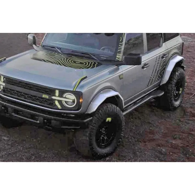 Heavy Duty Sheet Metal Plate Front & Rear Fender Flares - Textured Black (4 Door) 2