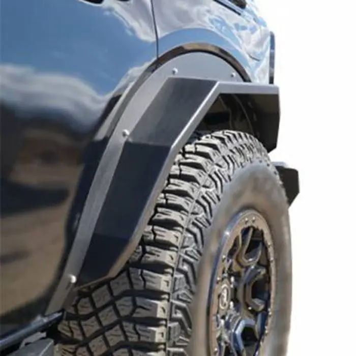 Heavy Duty Sheet Metal Plate Rear Fender Flares - Textured Black (4 Door) 1