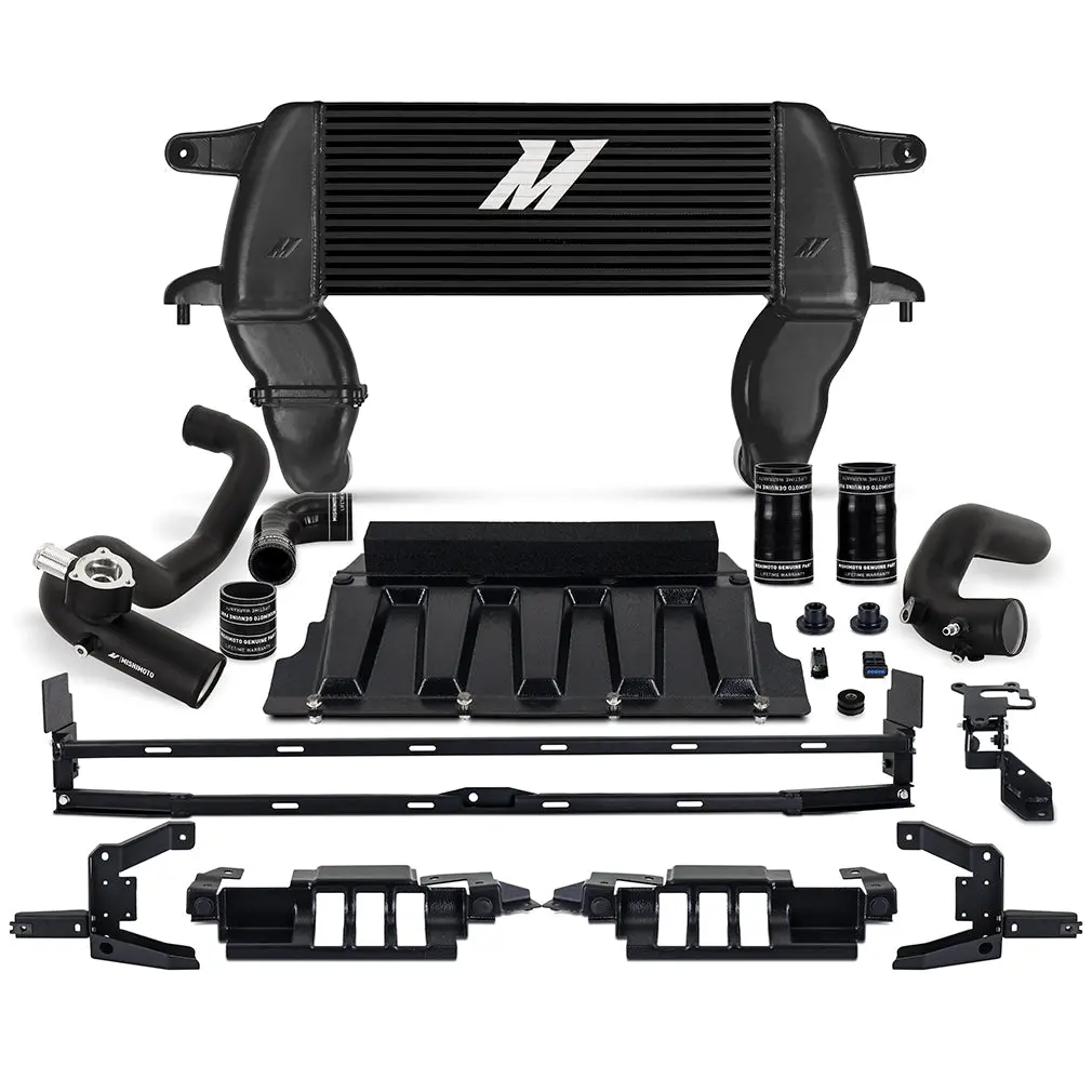 High-Mount Intercooler Kit, 2021+ Ford Bronco 2.3L, Black Core, Black Pipes 1