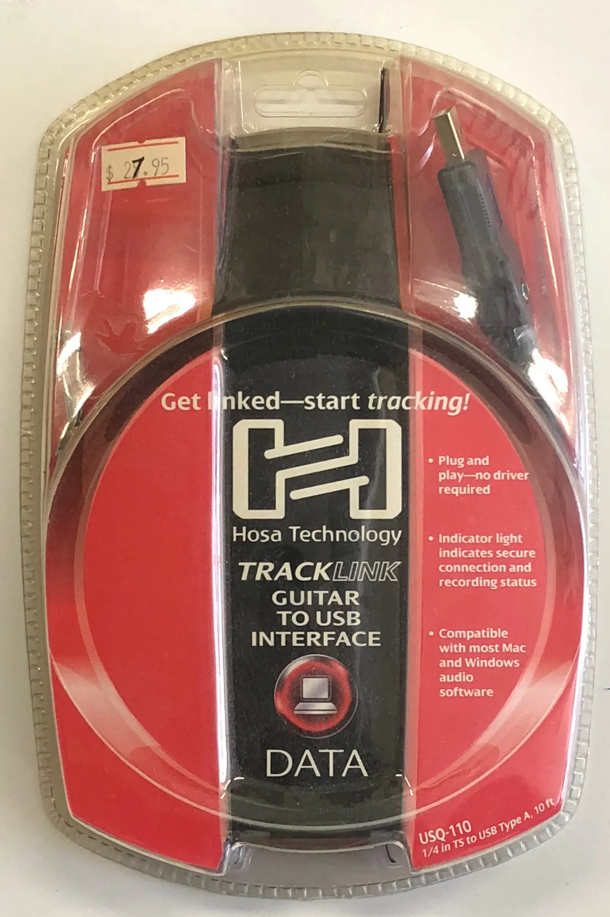Hosa Technology Tracklink Guitar To Usb Interface Usq-110 10Ft 1