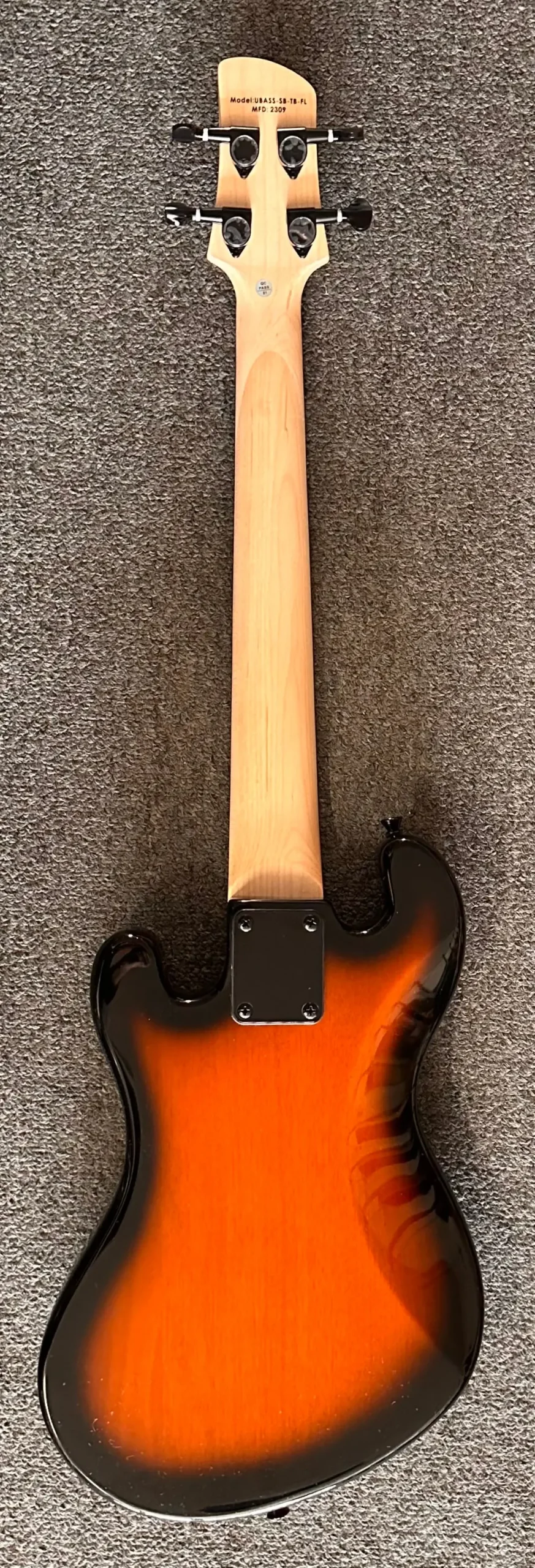 Kala Fretless Solid Body 4-String Electric Bass Tobaccoburst Ubass-Sb-Tb-Fl 2