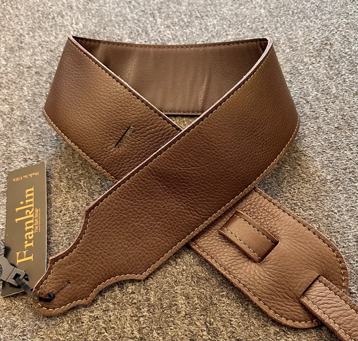 Franklin Strap 3" Purist Glove Leather Guitar Strap Chocolate Brown 4C-Ch-G 2
