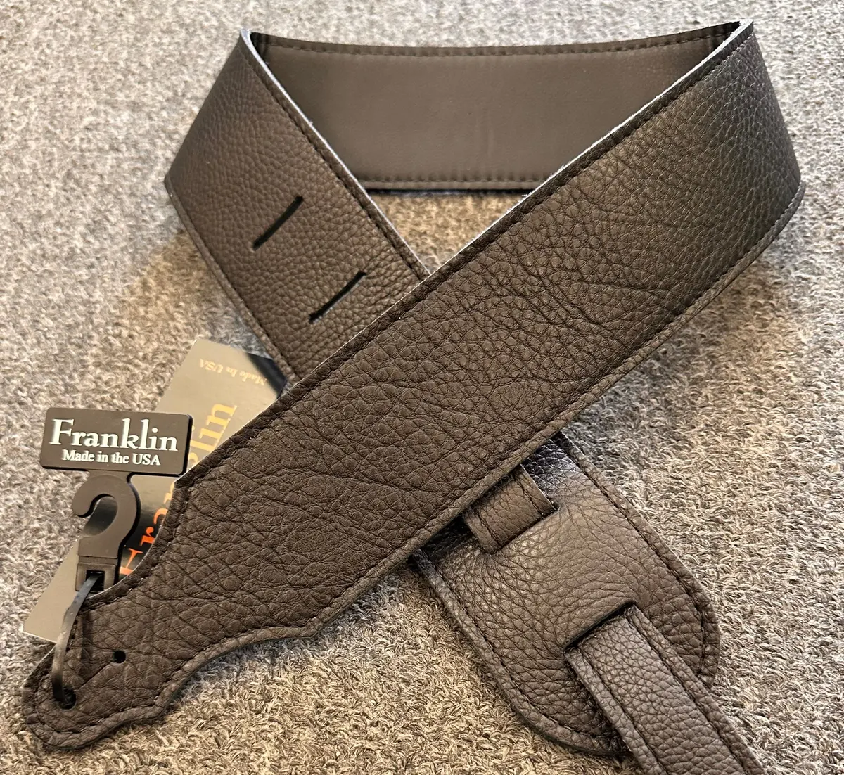 Franklin Strap 2.5" Glove Leather Strap Black 4B-Bk-Bk 2