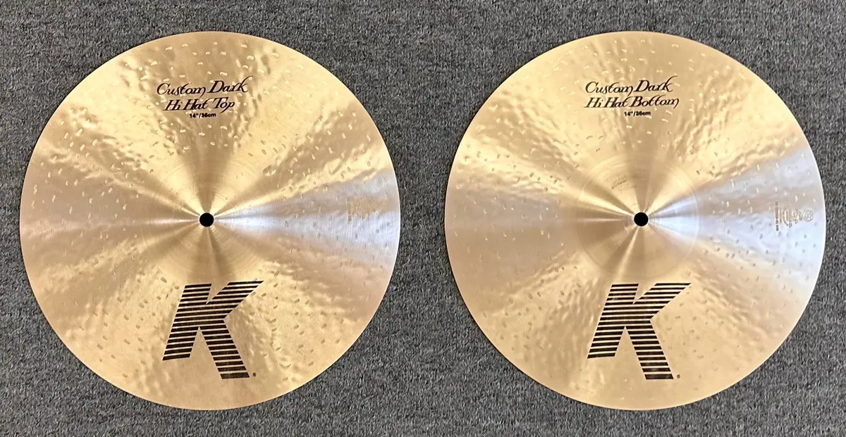 Zildjian K Custom Dark 14" Hi-Hat Cymbals (Pair-Top & Bottom) 1
