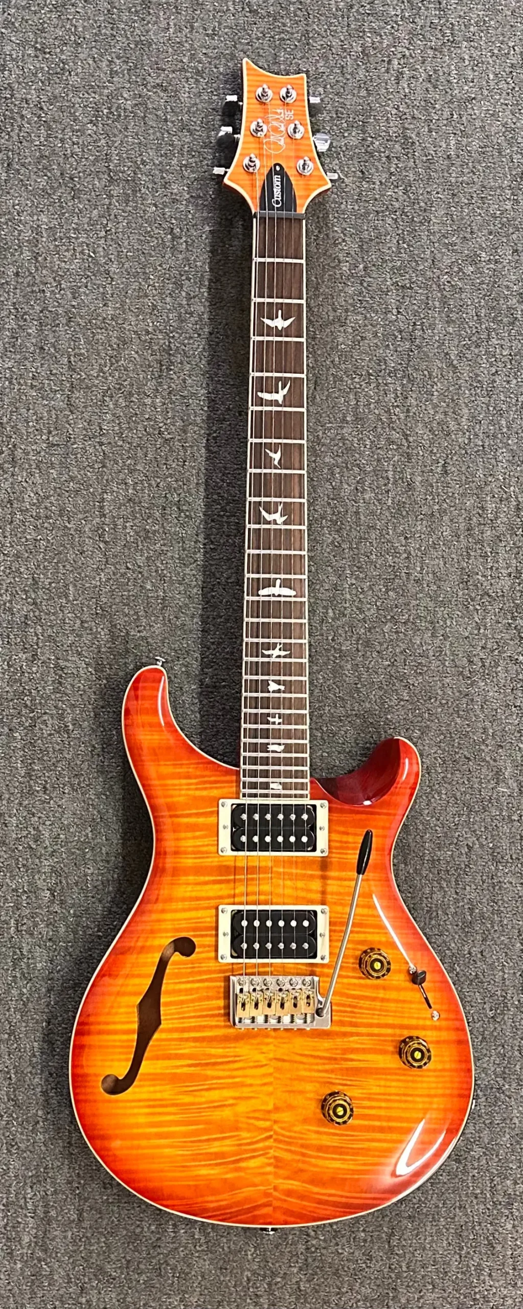 Paul Reed Smith Prs Se Custom 24 Semi-Hollow Piezo Vintage Sunburst W/ Prs Bag 1