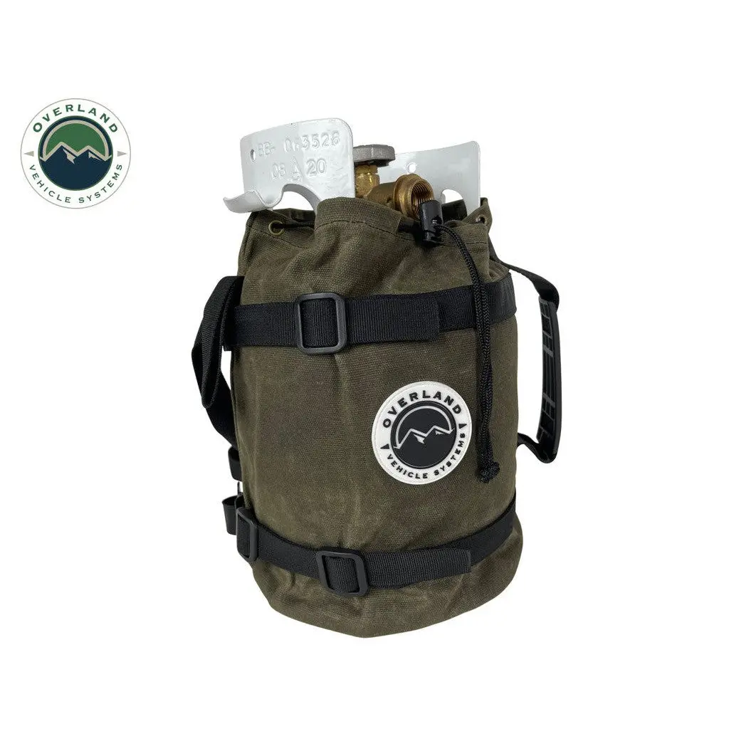 Propane Bag With Handle And Straps - #16 Waxed Canvas 1