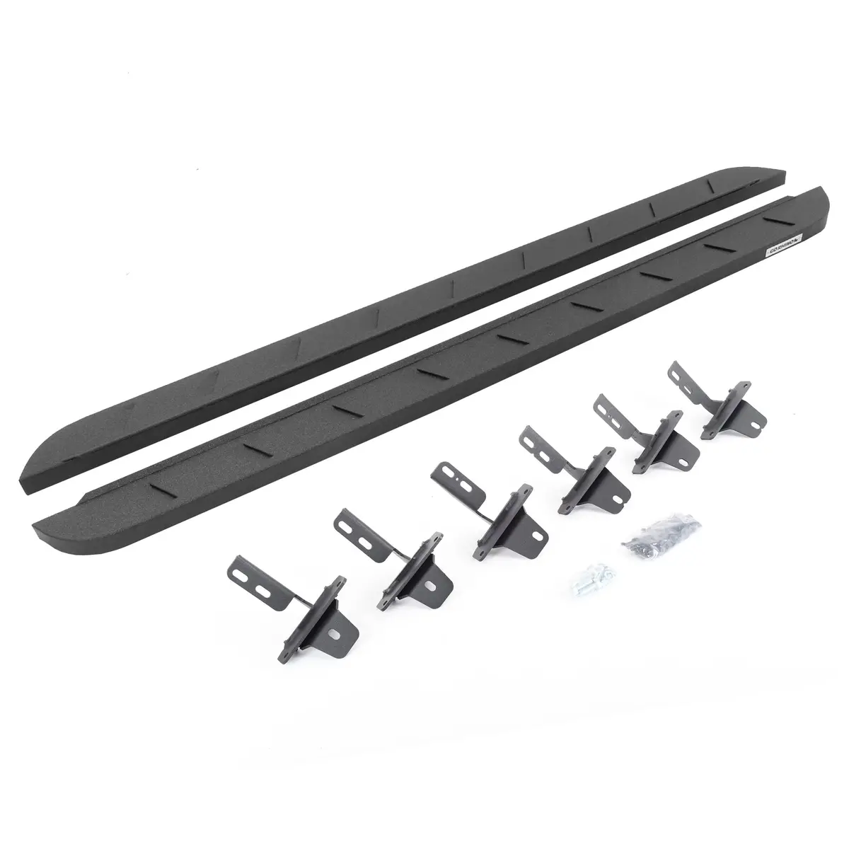 Rb10 Slim Line Running Boards With Mounting Brackets Kit - Bedliner Coating (4 Door) 1