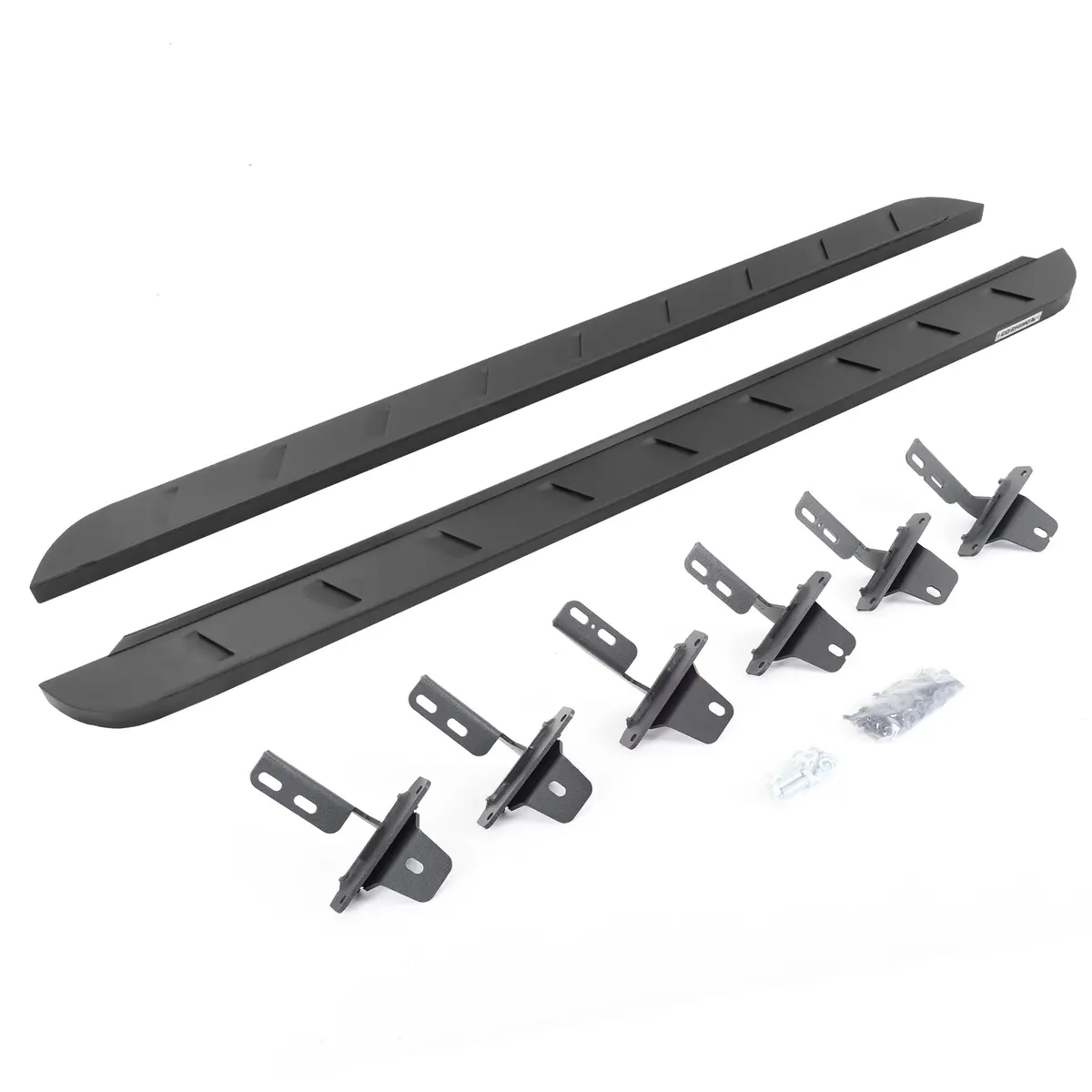 Rb10 Slim Line Running Boards With Mounting Brackets Kit  - Textured Black (4 Door) 1