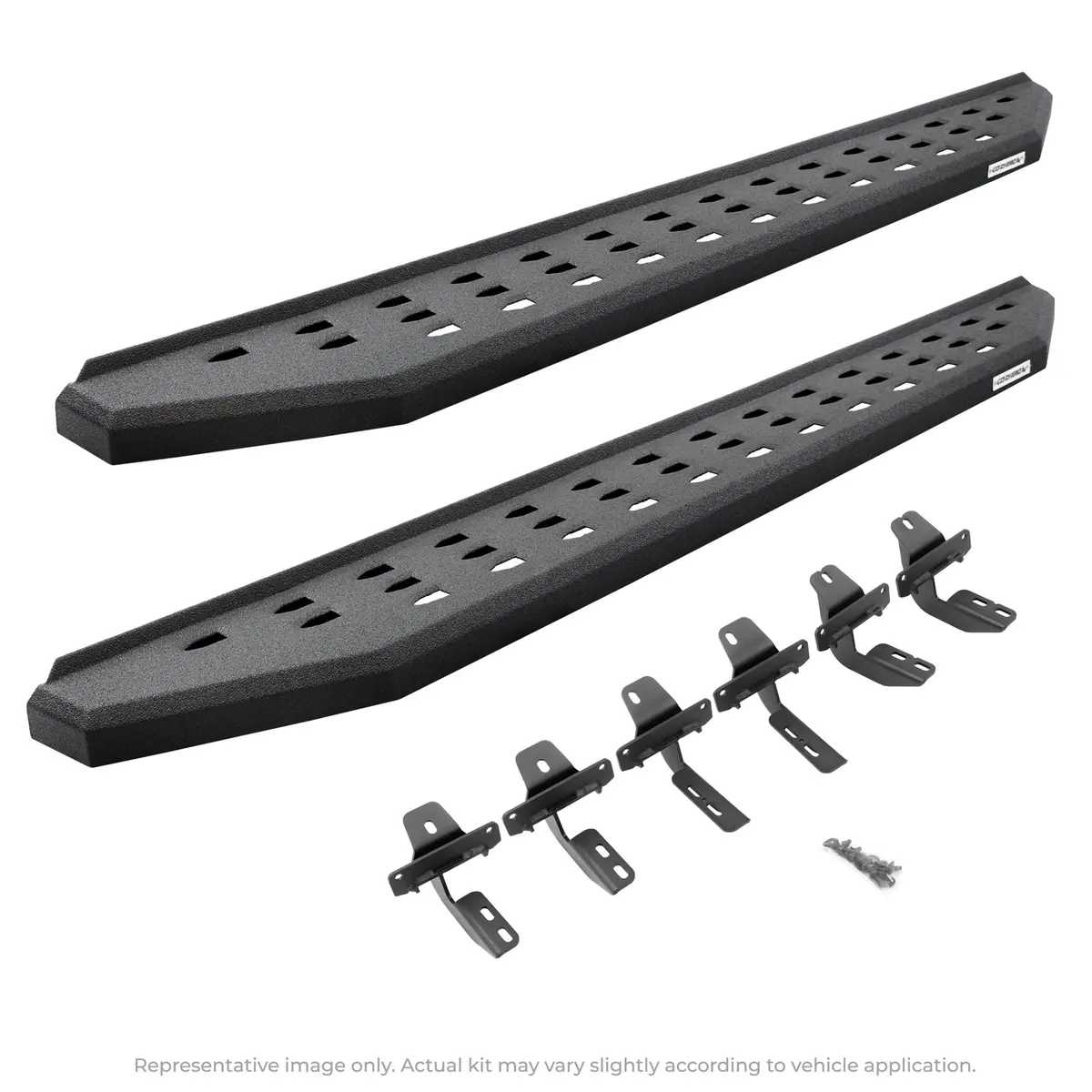 Rb20 Running Boards With Mounting Brackets Kit - Bedliner Coating (4 Door) 1