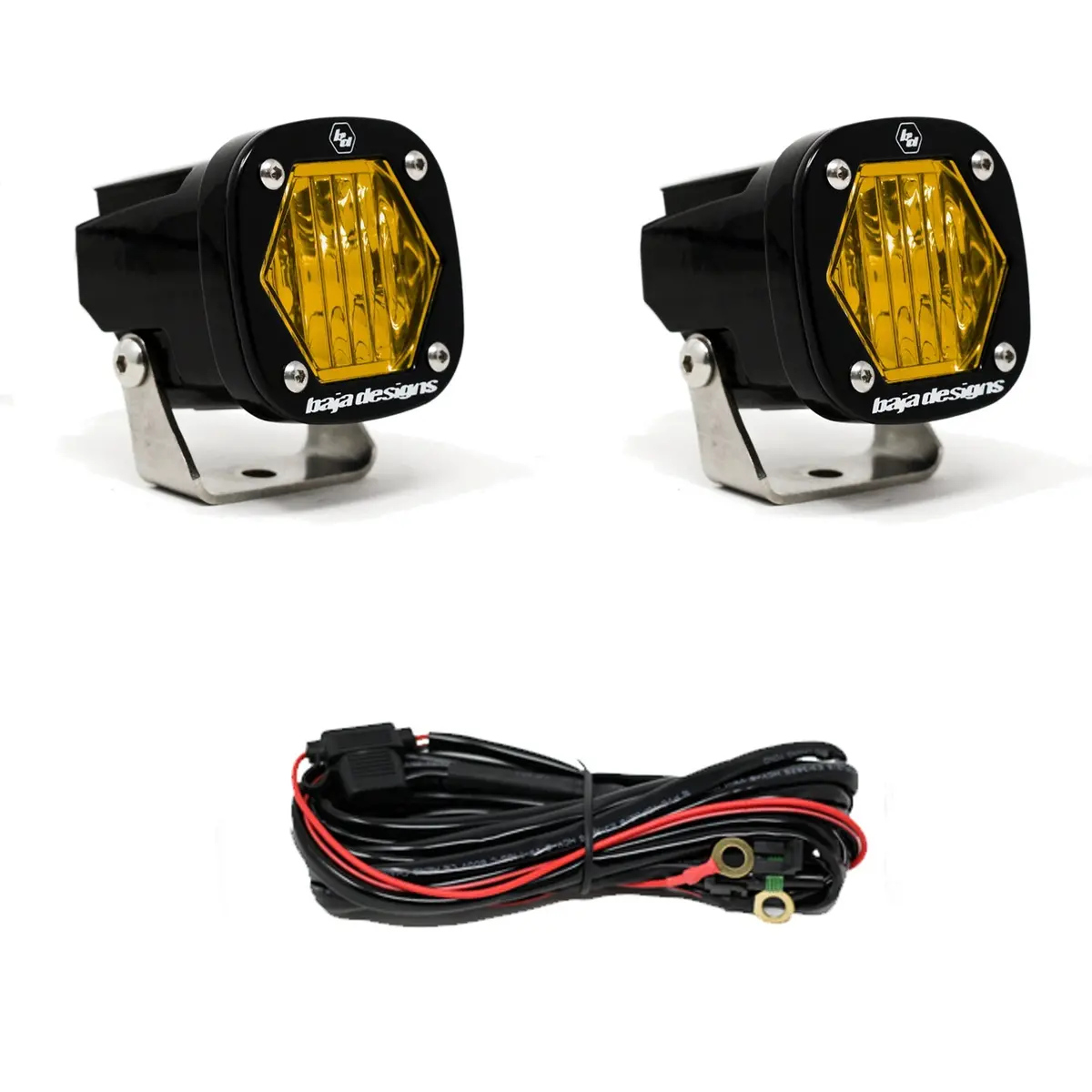 S1 Black Led Auxiliary Light Pod Pair - Amber 1