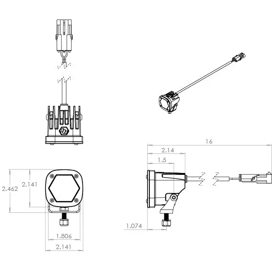 S1 White Led Auxiliary Light Pod Pair 2