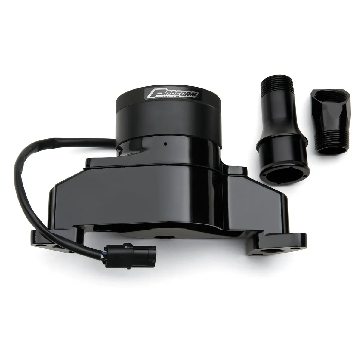 Sbf Aluminum Electric Water Pump - Fittings Included; Black 1