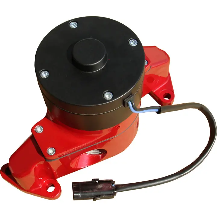 Sbf Aluminum Electric Water Pump - Fittings Included; Red Powdercoat 1