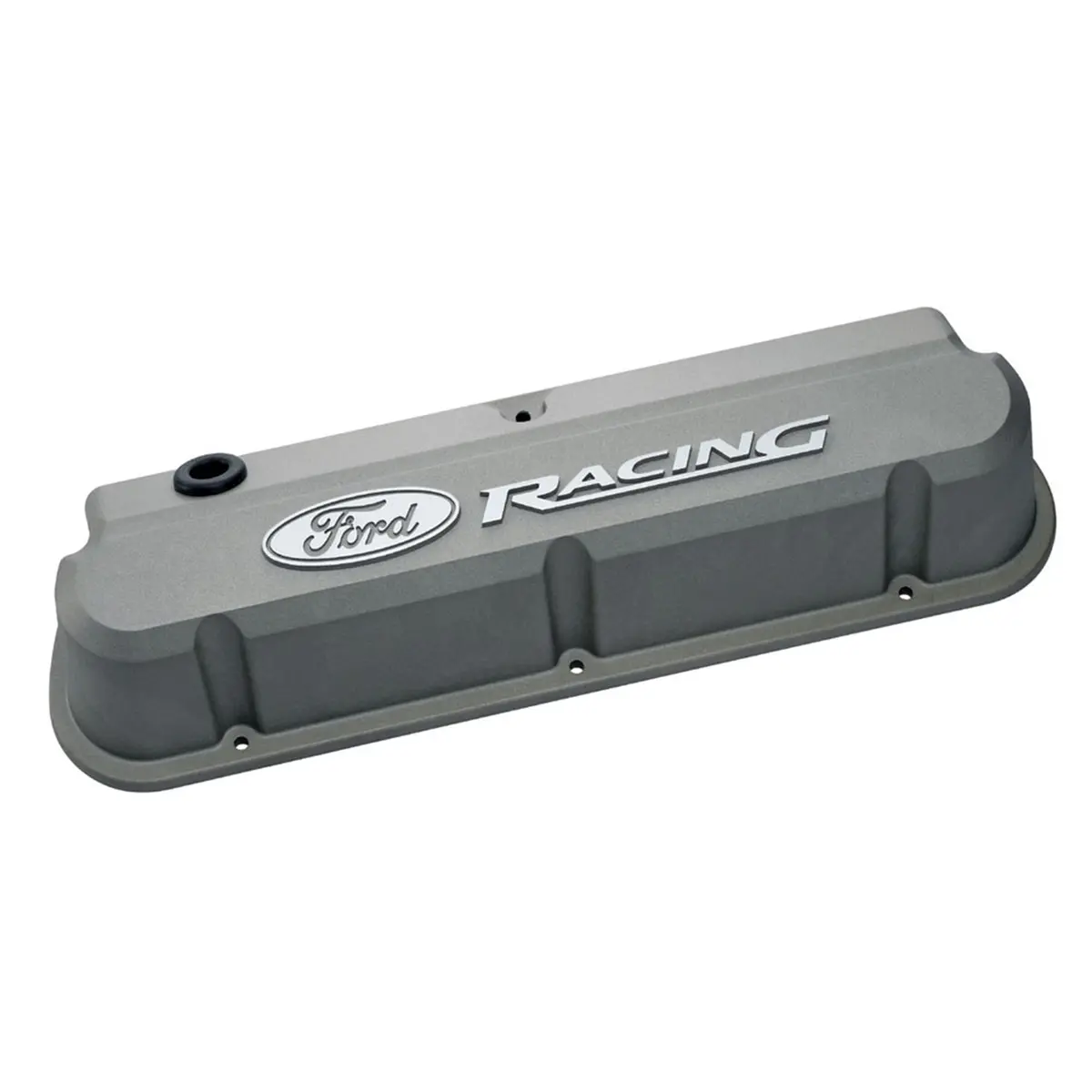 Slant Edge Valve Cover Set With Ford Racing Logo - Gray 1