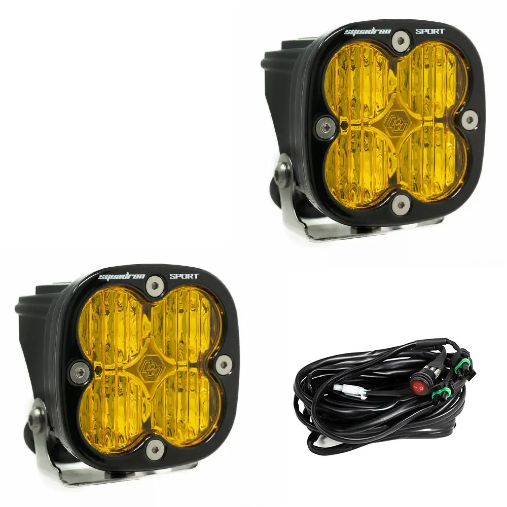 Squadron Sport Black Wide Cornering Led Auxiliary Light Pod Pair - Amber 1