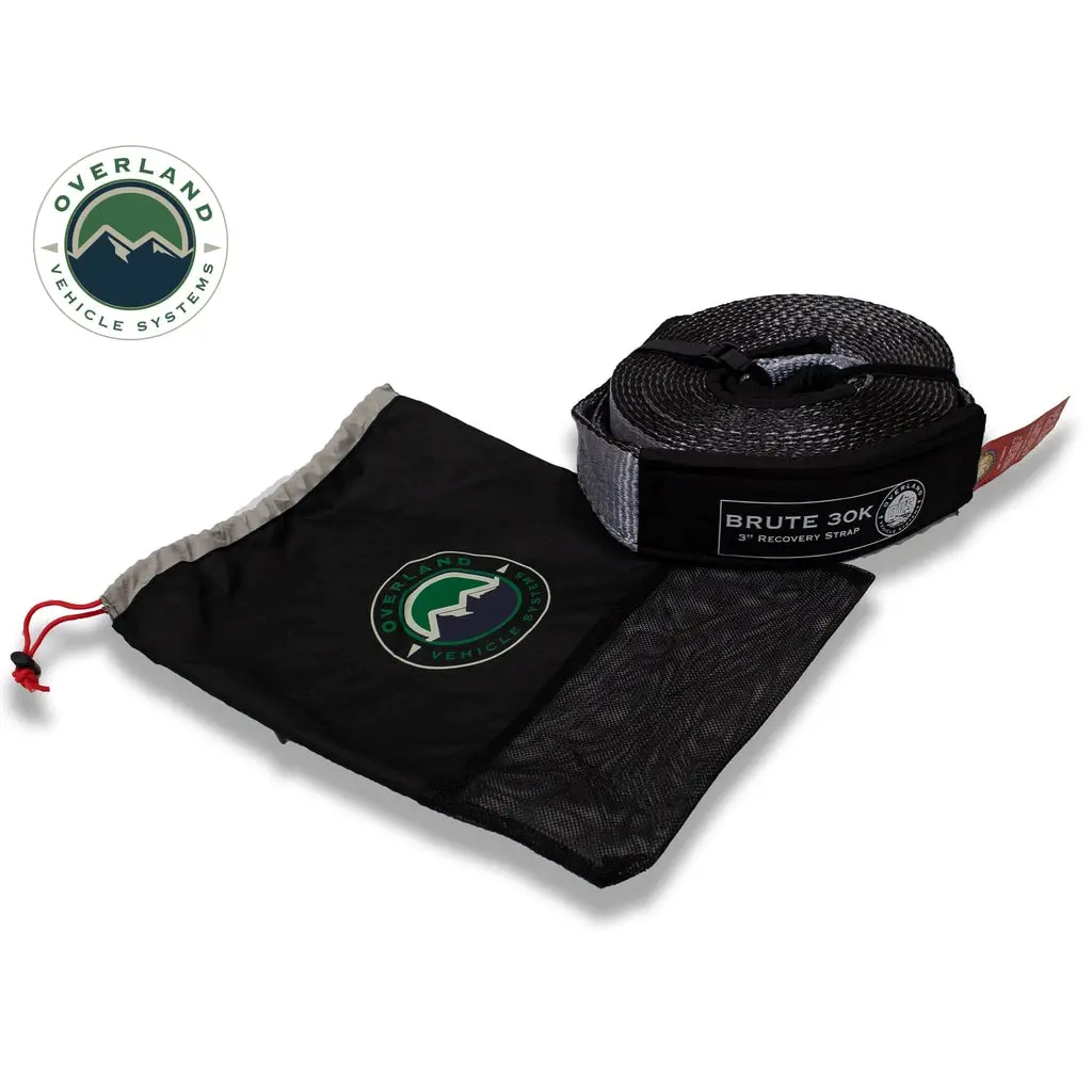 Tow Strap 30,000 Lb 3" X 30' Gray With Black Ends & Storage Bag 1