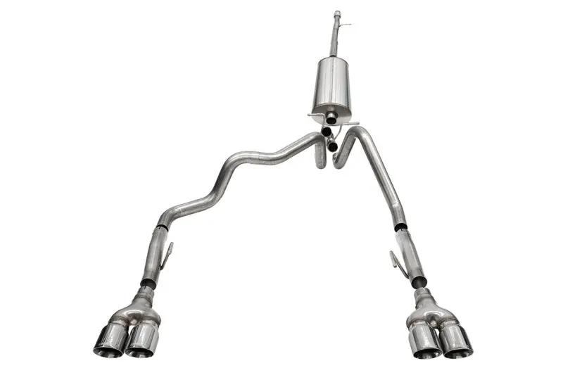 Corsa 22-23 Chevrolet Silverado 1500 Cat-Back Dual Rear Exit With Twin 4In Polished Tips 1