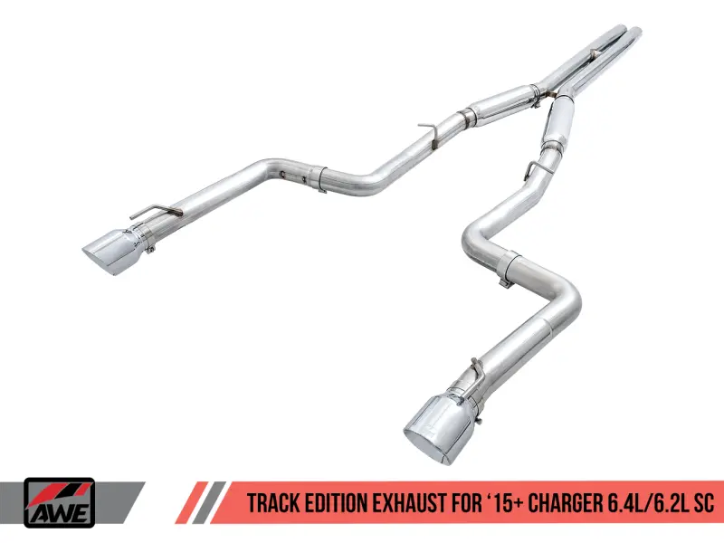 Awe Tuning 2015+ Dodge Charger 6.4L/6.2L Supercharged Track Edition Exhaust - Chrome Silver Tips 1