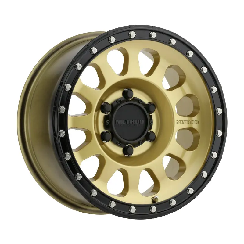 Method Mr315 17X8.5 0Mm Offset 6X135 87Mm Cb Gold/Black Street Loc Wheel 1