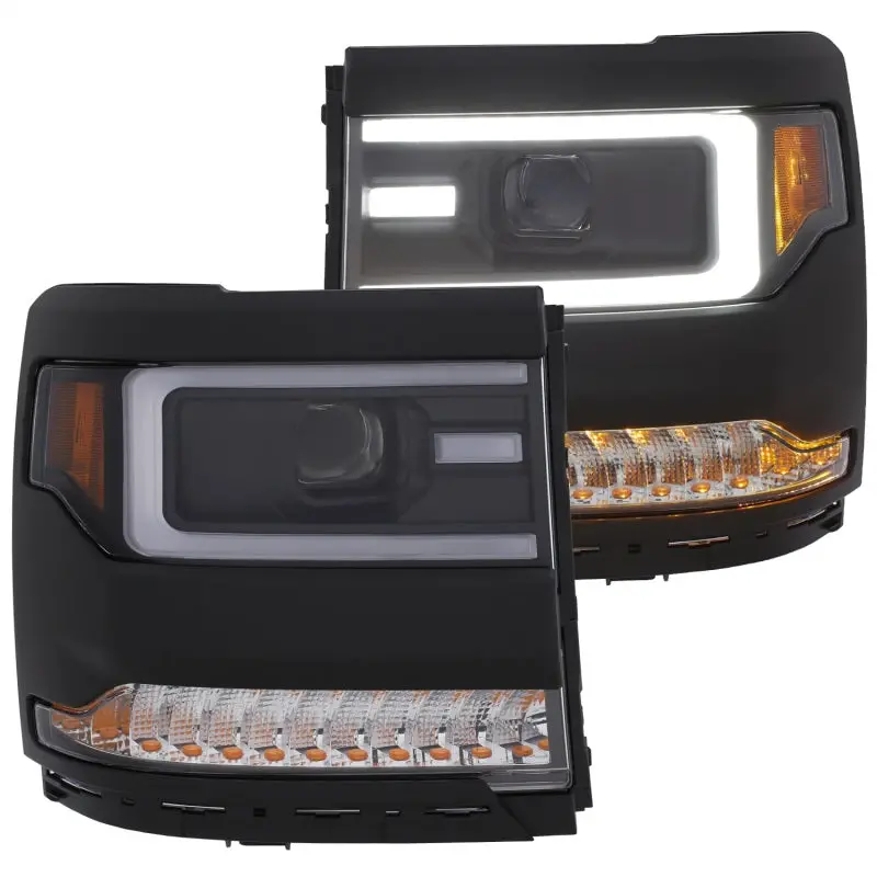 Anzo 16-17 Chevy Silverado 1500 Prjctr. Headlight Plank Styl. W/Amber (Only Work W/Hid Equip. Truck) 1