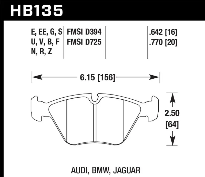 Hawk 95-02 Bmw M3 Hp+ Street Front Brake Pads 1