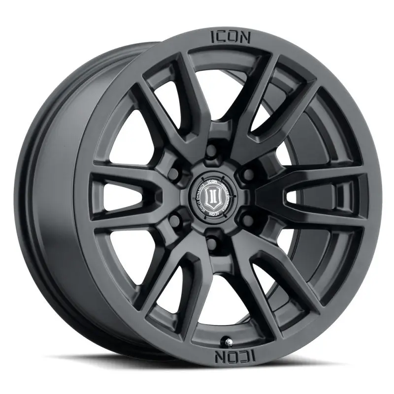 Icon Vector 6 17X8.5 6X135 6Mm Offset 5In Bs 87.1Mm Bore Satin Black Wheel 1