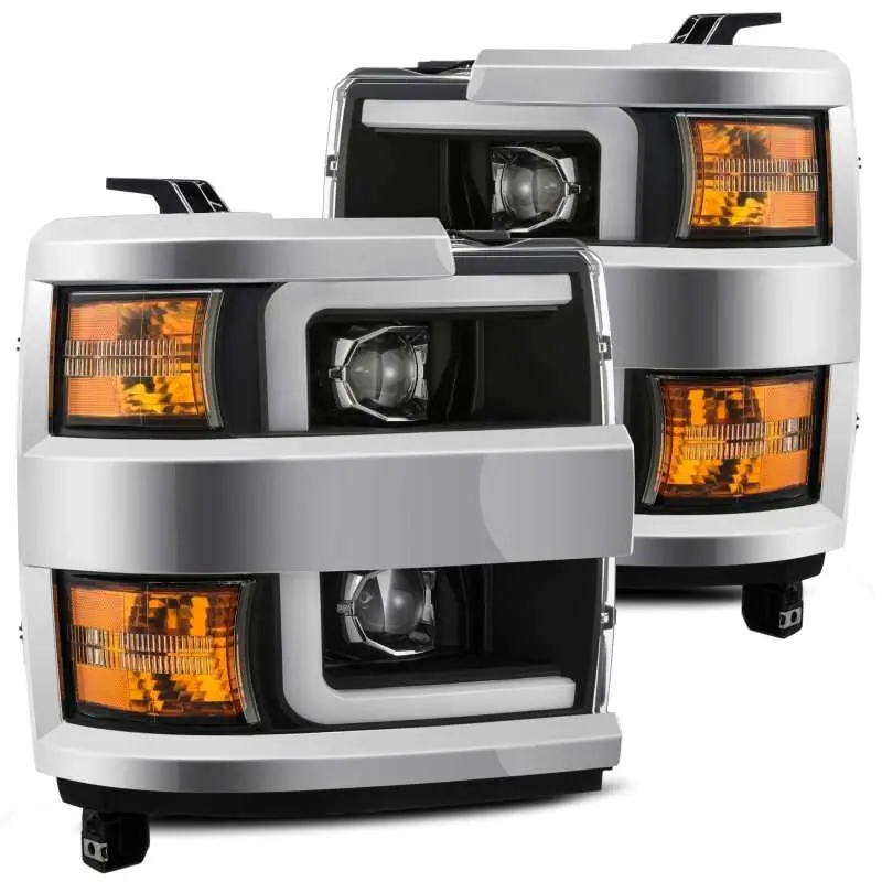 Alpharex 15-19 Chevy 2500Hd Pro-Series Proj Headlights Plank Style Blk W/Activ Light/Seq Signal/Drl 1