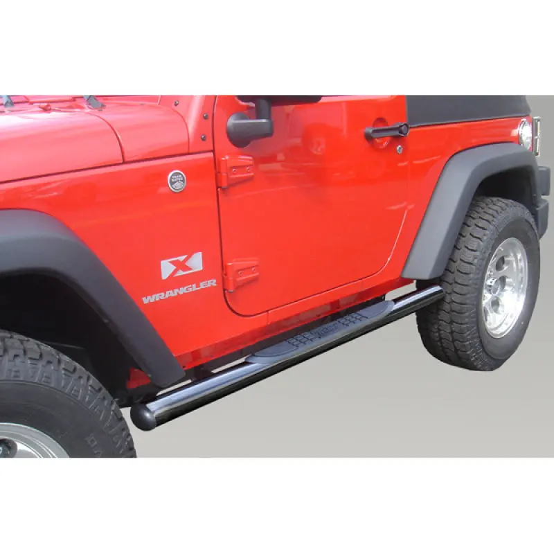 Rugged Ridge 3-In Round Side Steps Black 07-18 2-Door Jeep Wrangler 2