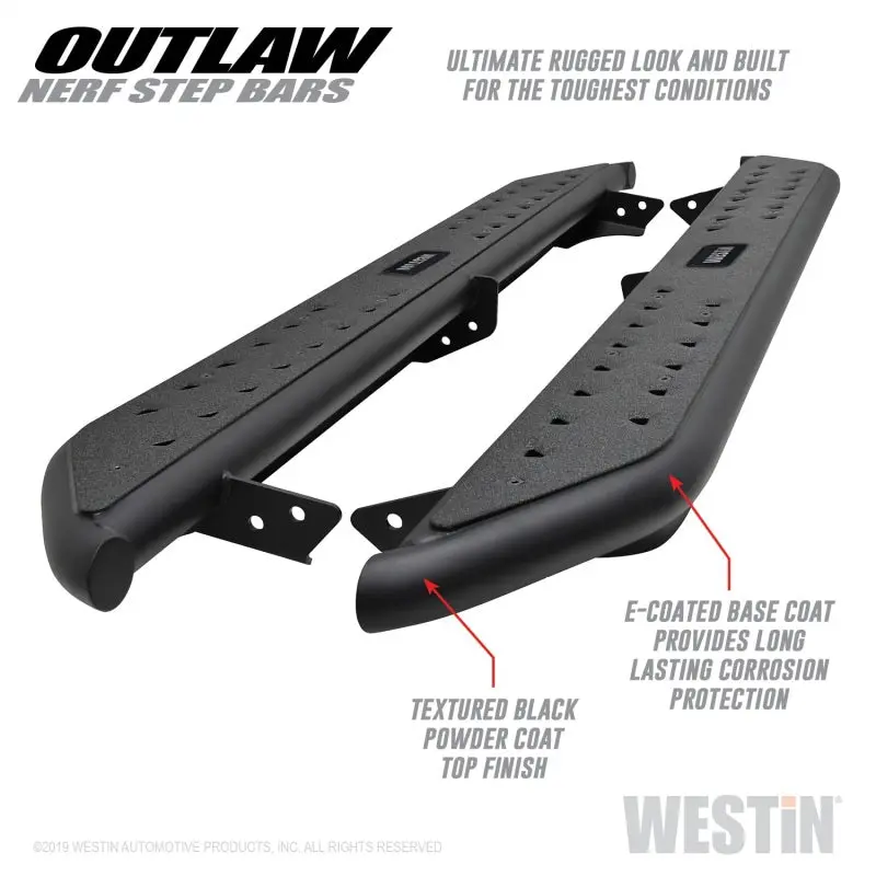 Westin 05-19 Toyota Tacoma Double Cab Outlaw Nerf Step Bars 1