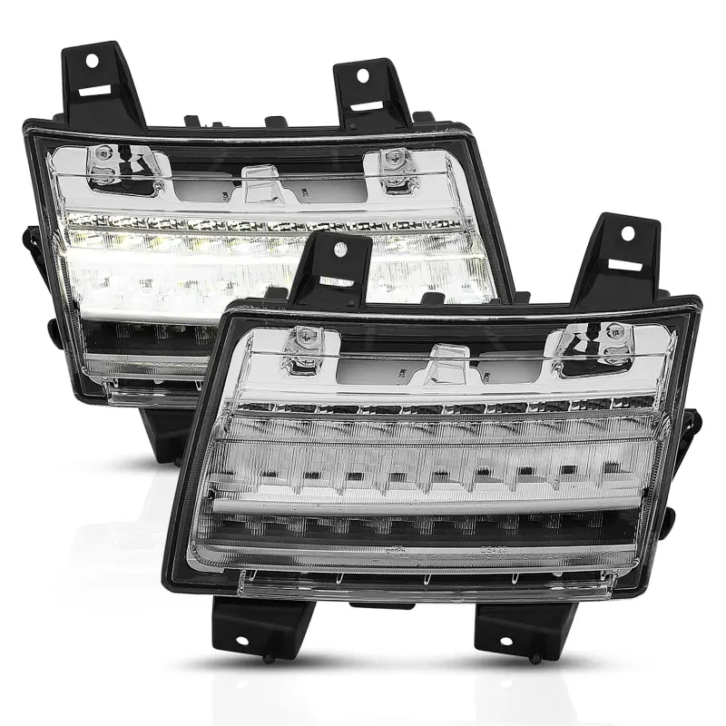 Anzo 18-19 Jeep Wrangler Jl Led Chrome Clear W/ Sequential Signal 1