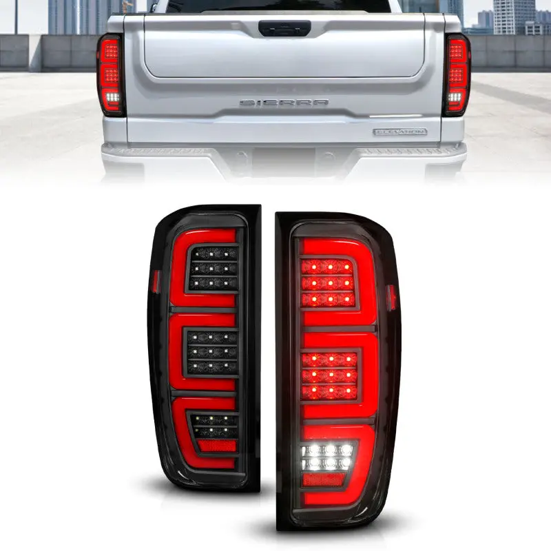 Anzo 19-23 Gmc Sierra 1500/2500Hd/3500Hd Black Replacement Full Led Bar Tail Light 1