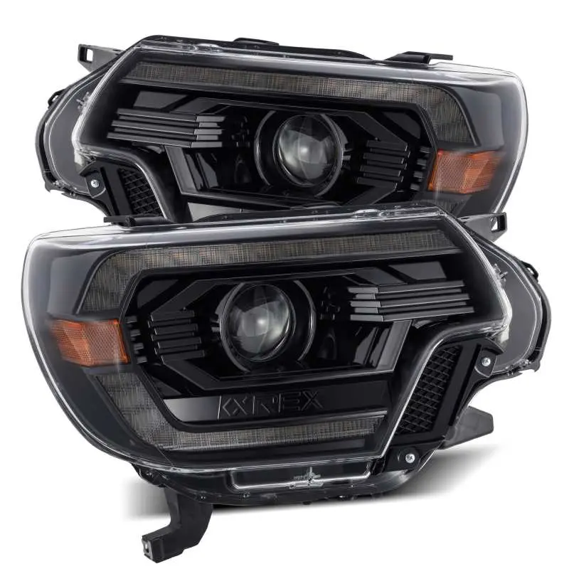 Alpharex 12-15 Toyota Tacoma Pro-Series Projector Headlights Plank Style Alpha Black W/Drl 1