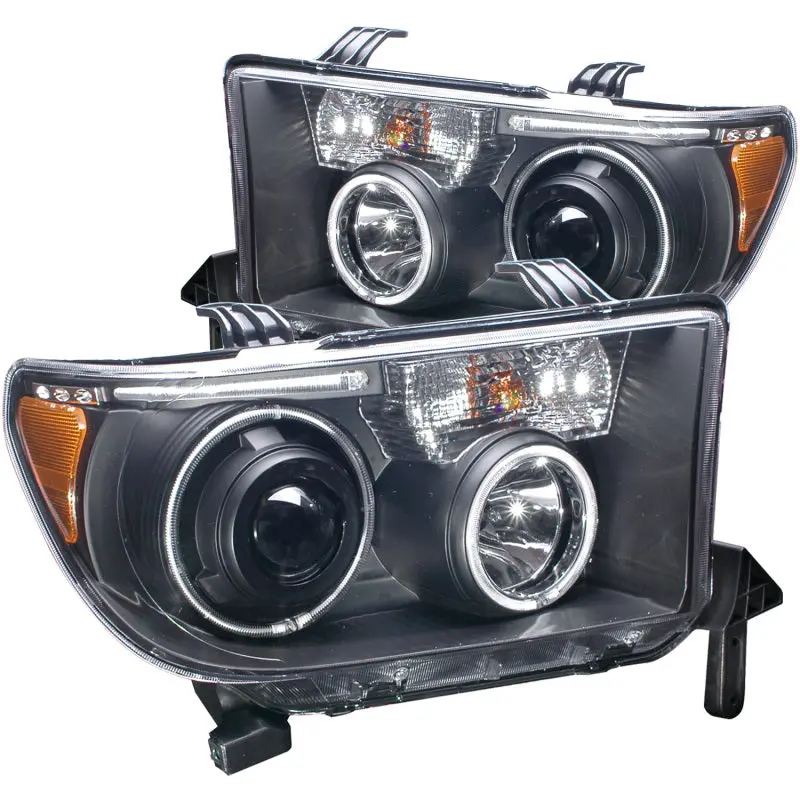 Anzo 2007-2013 Toyota Tundra Projector Headlights W/ Halo Black (Ccfl) 1