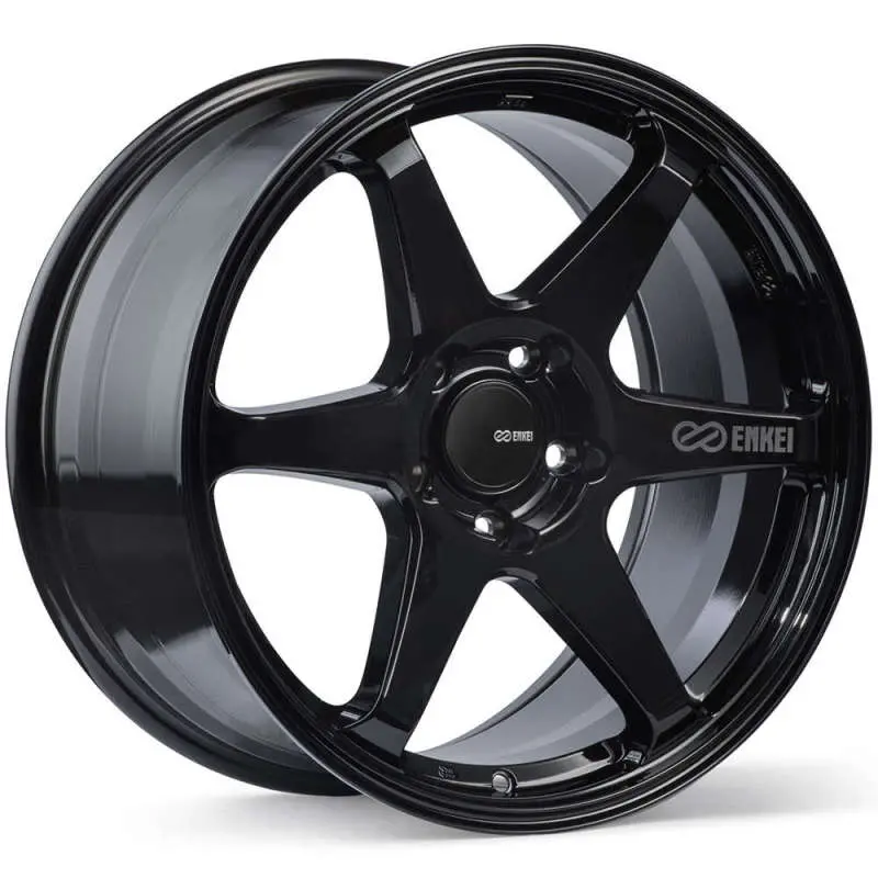 Enkei T6r 17X8 40Mm Offset 5X114.3 Bolt Pattern 72.6 Bore Gloss Black Wheel 1