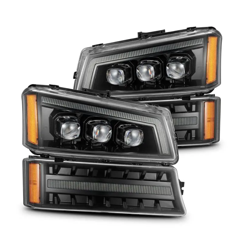Alpharex 03-06 Chevy Silverado 1500/2500Hd/3500Hd/Avalanche Alpha-Black Nova Led Proj Headlights 1