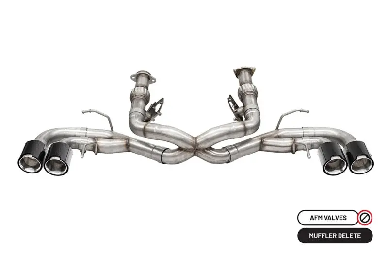 Corsa 20-23 Chevrolet Corvette C8 Rwd 3In Track Cat-Back Delete Exhaust W/4.5In Cf Polished Tips 1