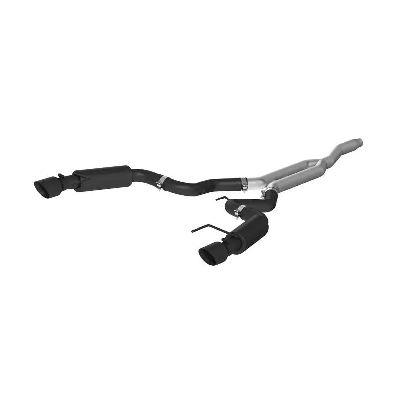 Mbrp 15-19 Ford Mustang Ecoboost 2.3L Black 3In Cat Back Dual Split Rear Exit (Race Version) 2