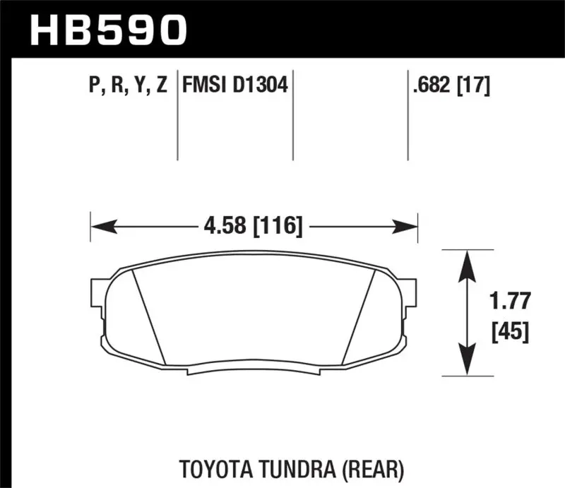 Hawk 08-10 Toyota Land Cruiser / 07-10 Tundra Super Duty Street Rear Brake Pads 2
