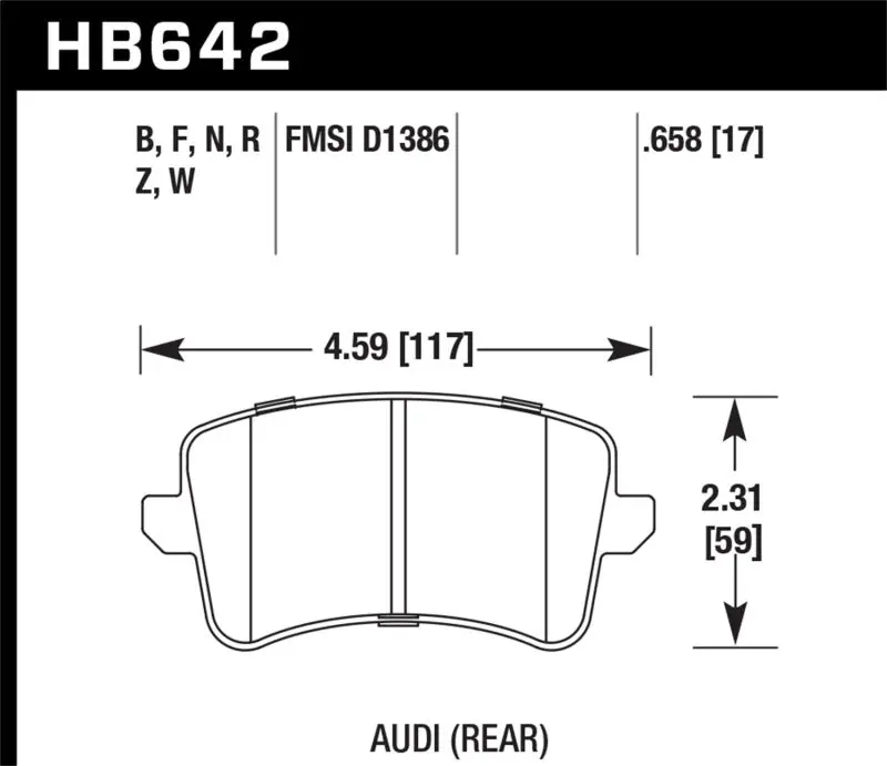 Hawk 2009-2014 Audi A4 Hps 5.0 Rear Brake Pads 1