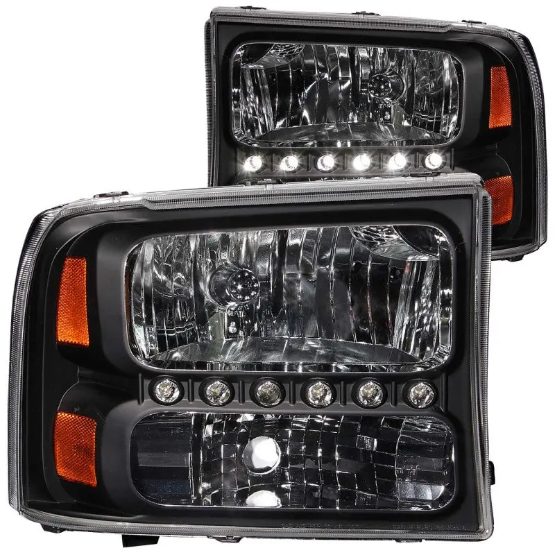 Anzo 2000-2004 Ford Excursion Crystal Headlights Black W/ Led 1Pc 1
