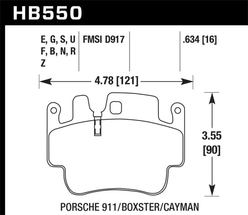 Hawk Porsche Front Hp+ Brake Pads 1