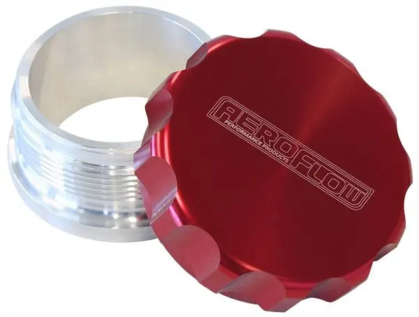 Af460-24R 1.5-Inch Billet Aluminum Weld-On Fuel Filler – Red Anodized Cap 1