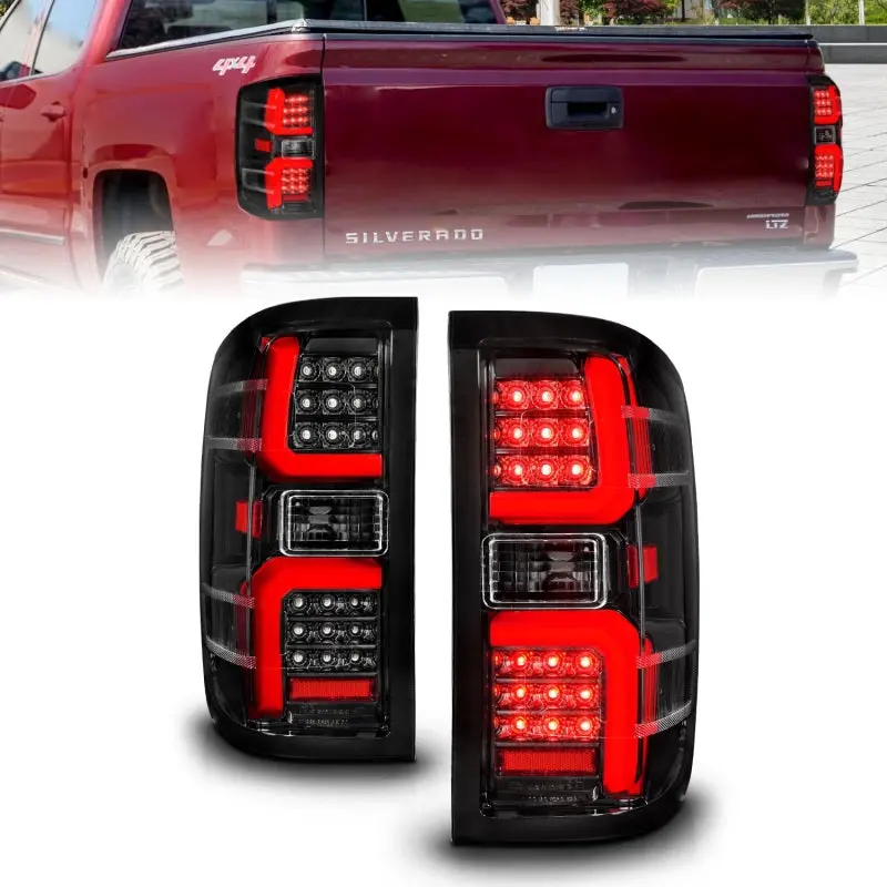 Anzo 15-19 Chevrolet Silverado 2500 Hd/3500 Hd Led Taillight W/ Sequential Black Housing/Clear Lens 1