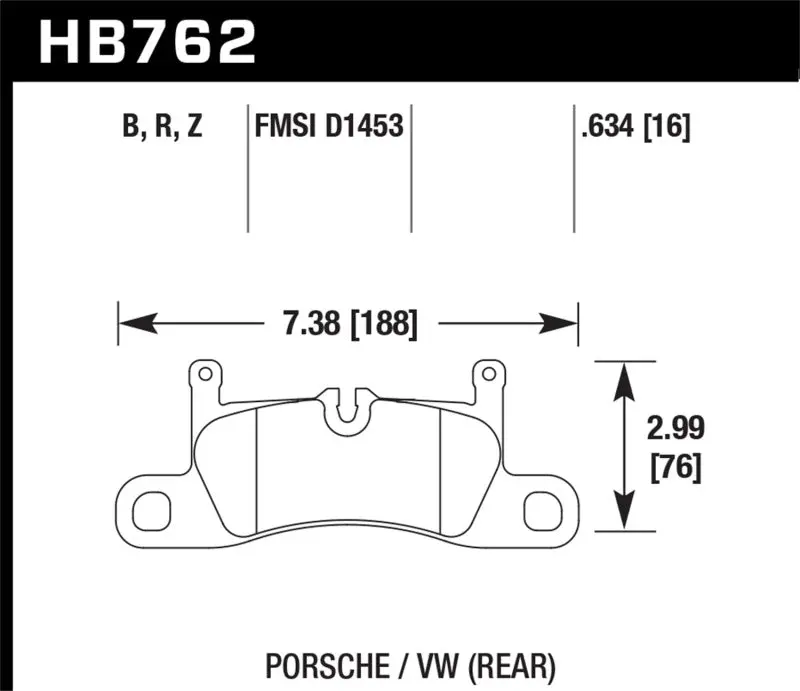 Hawk 11-17 Porsche Cayenne / 11-16 Vw Touareg Performance Ceramic Street Rear Brake Pads 1