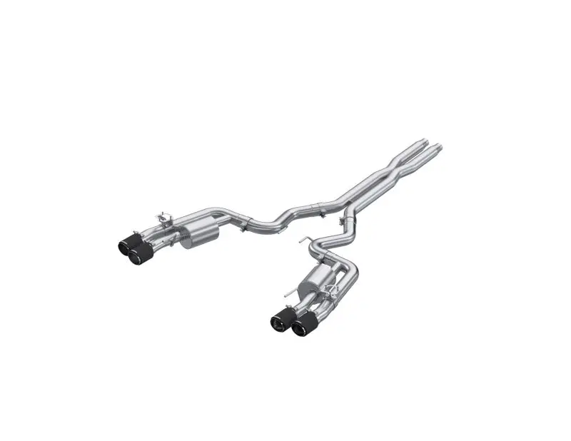Mbrp 2024+ For Mustang Gt (S650) 3In Cat-Back Quad Tip - 4In Carbon Fiber Tips 1
