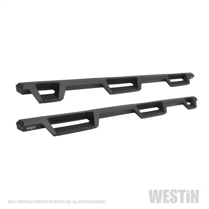 Westin 99-16 Ford F-250/350/450/550 Cc (6.75Ft Bed) Hdx Drop Whl To Whl Nerf Step Bars - Text Blk 1
