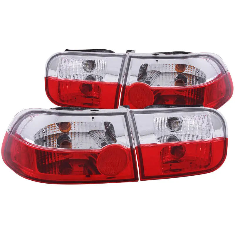Anzo 1992-1995 Honda Civic Taillights Red/Clear 2